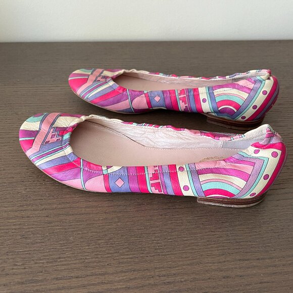 Rare Emilio Pucci Multi-Color All Leather Flats Size EU 37/ US 7 - Picture 2 of 8